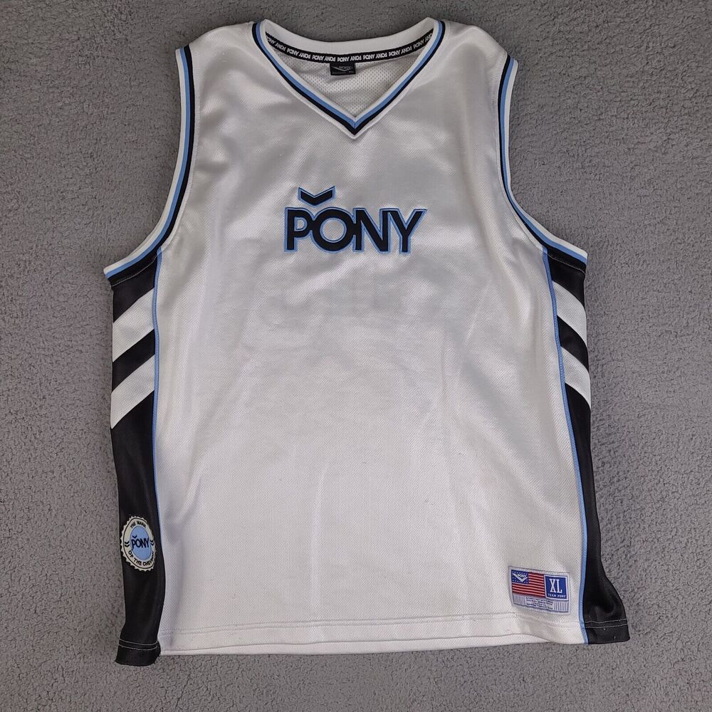 Vintage Pony Sports Basketball Jersey‎ Mens XL White #30 Team Pony Apparel